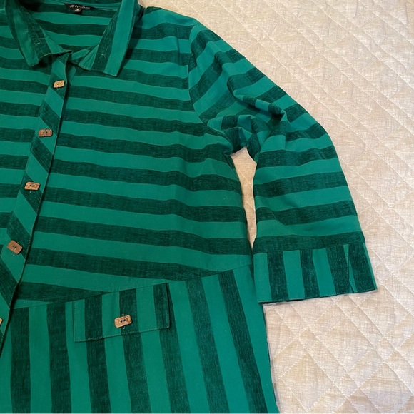 John Mark Green Tonal Stripe Tunic Top XL - Picture 5 of 13